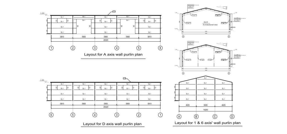 Design Drawing of Sweden Double-C Structural Steel Warehouse-3